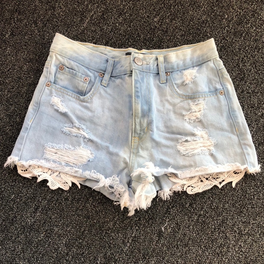 AEROPOSTALE High-Waisted Shorts Size 4 Distressed